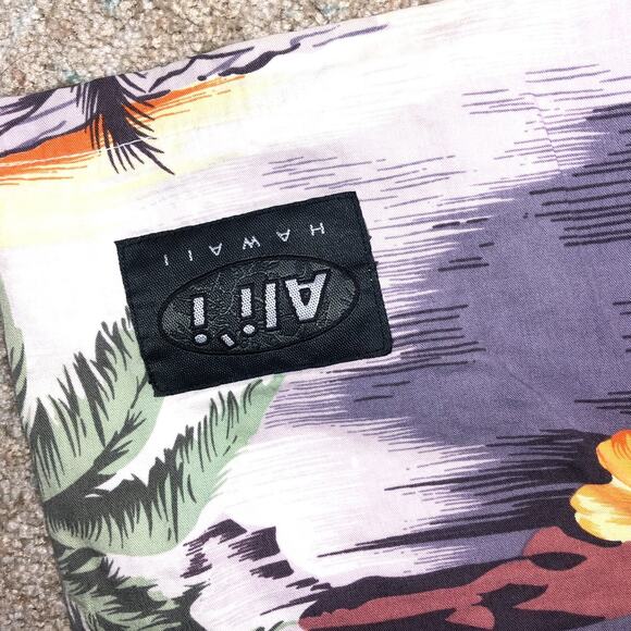 Vtg Ali’i Aloha 80s 90s Tropical Swim Shorts Men’s Drawstring Board Short Trunks - Picture 4 of 6